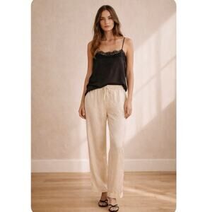 Vintage Jacqueline Ferrar 100% Silk Drawstring Pants Petite Small Pockets